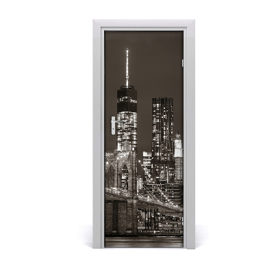 Fototapeta samolepiace na dvere Manhattan New York čiernobiely
