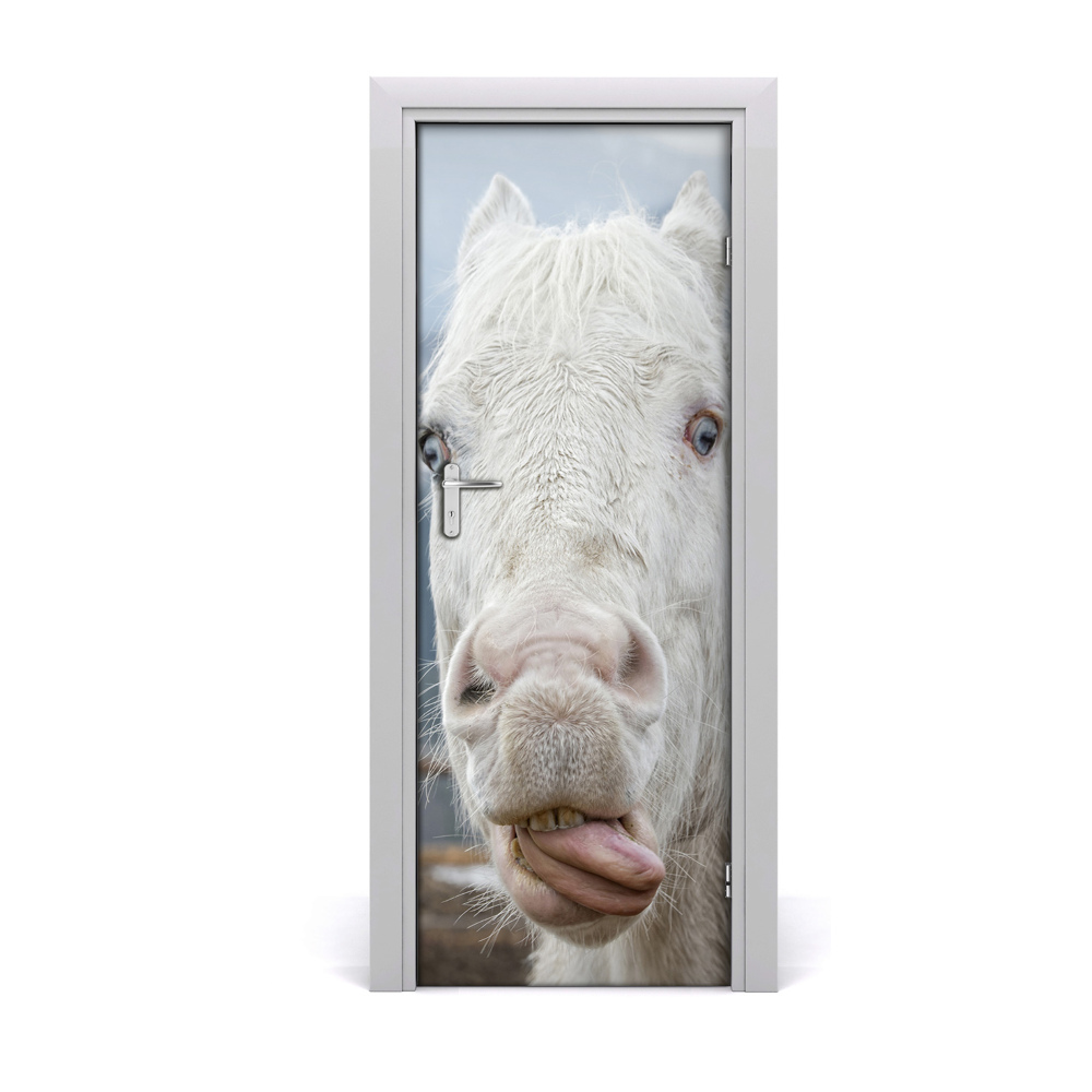 Fototapeta samolepiace na dvere Biely kôň