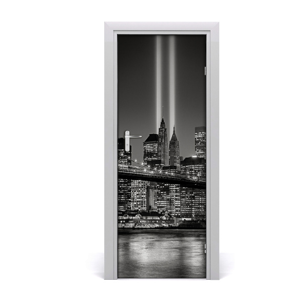 Fototapeta samolepiace na dvere New York Manhattan čiernobiely