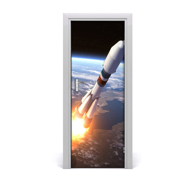 Fototapeta na dvere Vesmírna raketa na pozadí Zeme