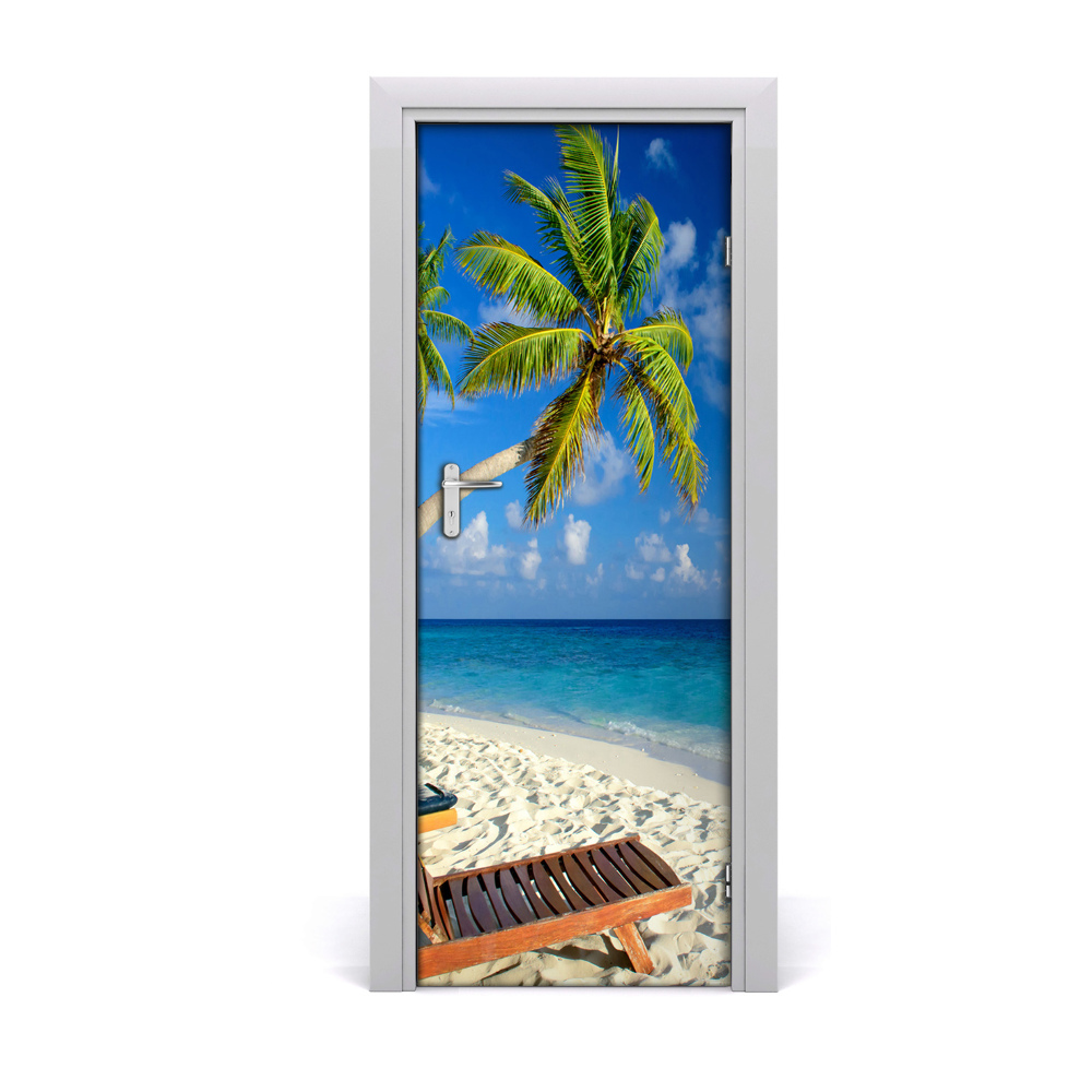 Fototapeta samolepiace na dvere Ležadlo na tropickej pláži
