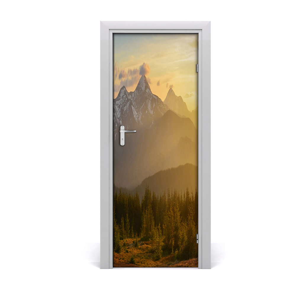 Fototapeta na dvere Západ slnka na vysokej hore