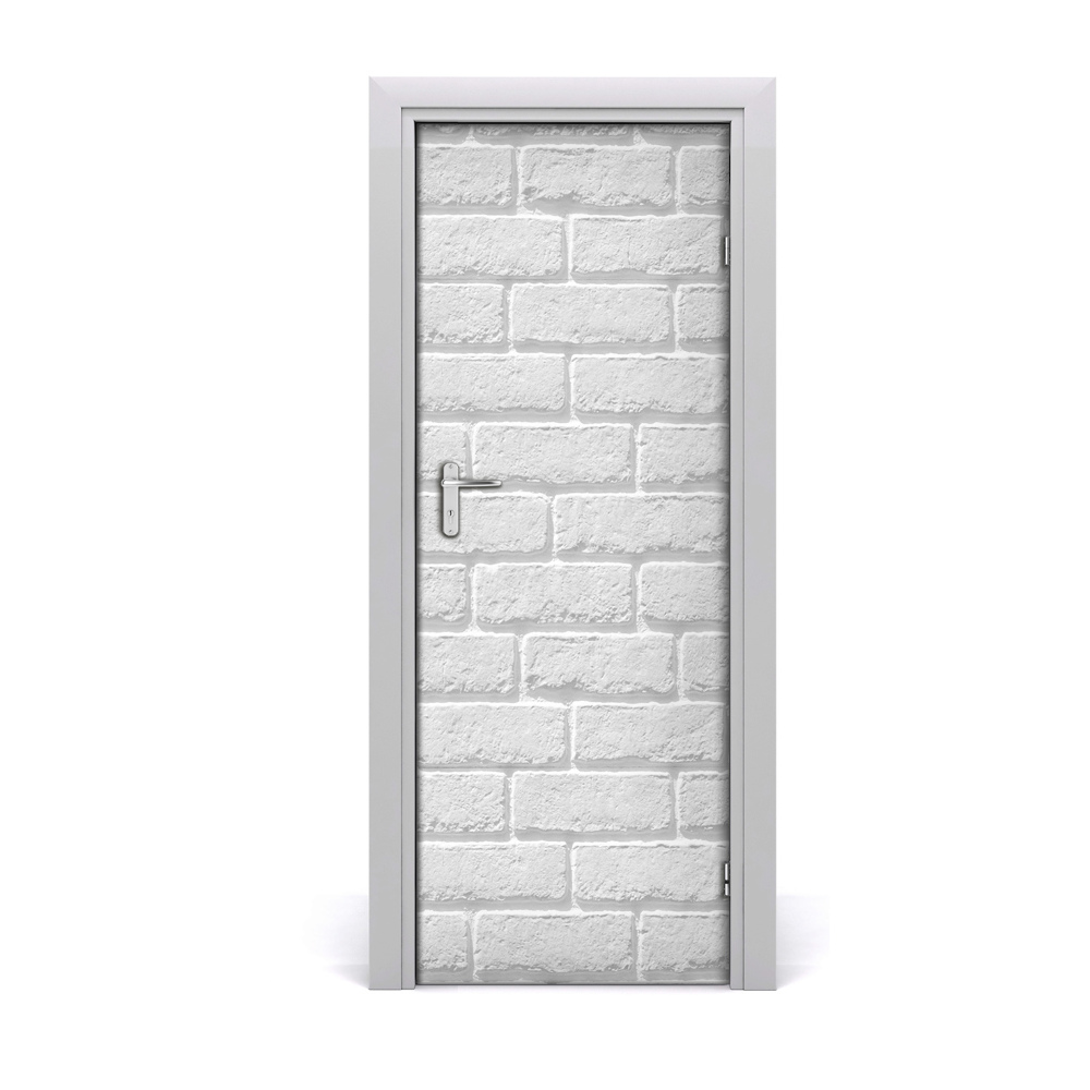 Fototapeta samolepiace na dvere Vzor bielych tehál