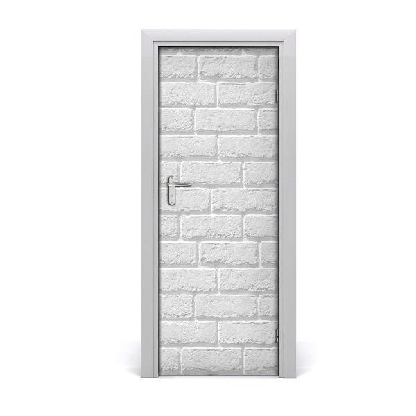 Fototapeta samolepiace na dvere Vzor bielych tehál