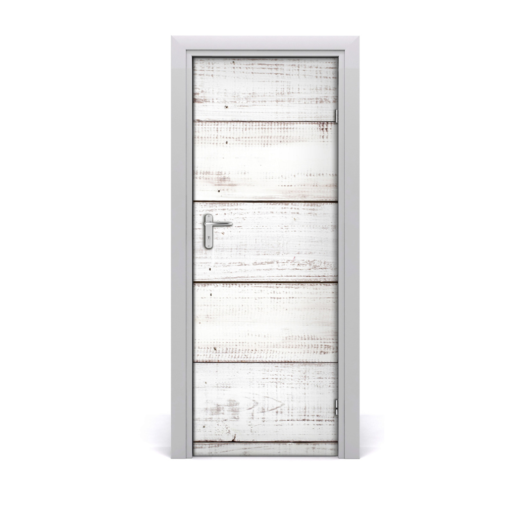 Fototapeta samolepiace na dvere Drevená biela stena