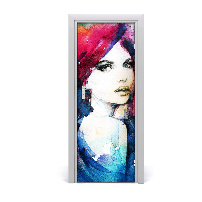Fototapeta na dvere Žena akvarel