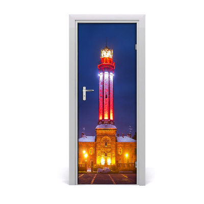 Fototapeta na dvere Ľahká nočná budova