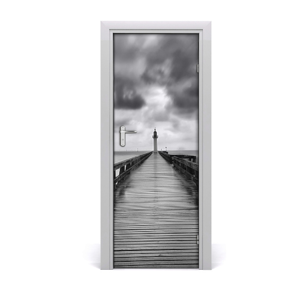 Fototapeta na dvere Maják čiernobiely