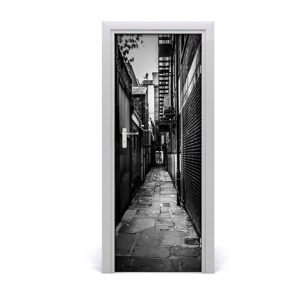 Fototapeta na dvere Mestské ulice čierna a biela