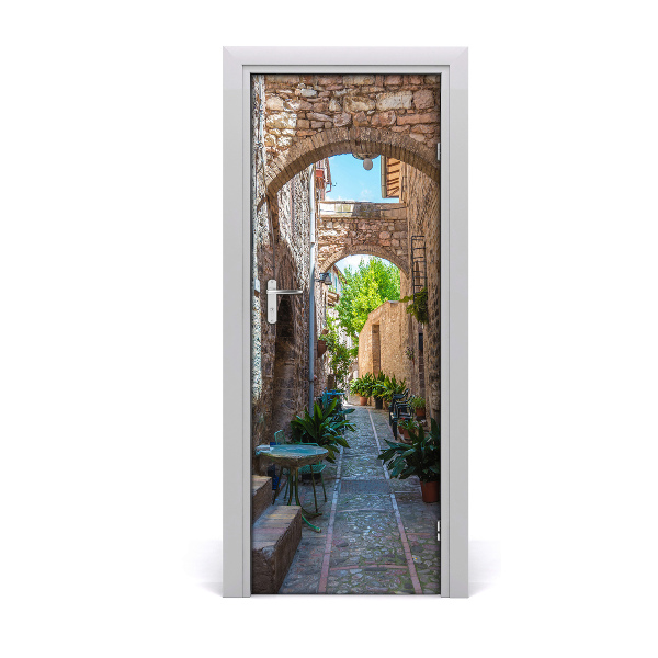 Fototapeta na dvere Tehlové kamenné ulice