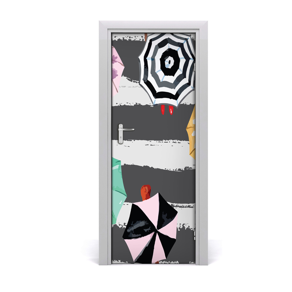 Fototapeta na dvere Farebné abstraktné dáždniky