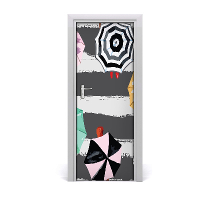 Fototapeta na dvere Farebné abstraktné dáždniky