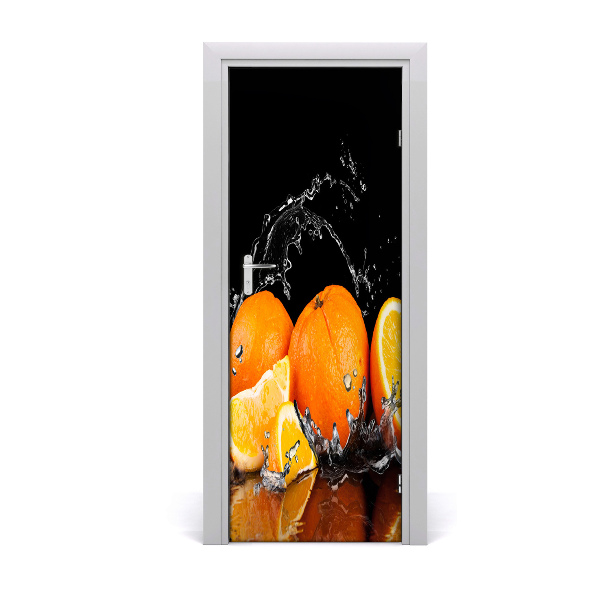 Fototapeta na dvere Pomaranče s vodou