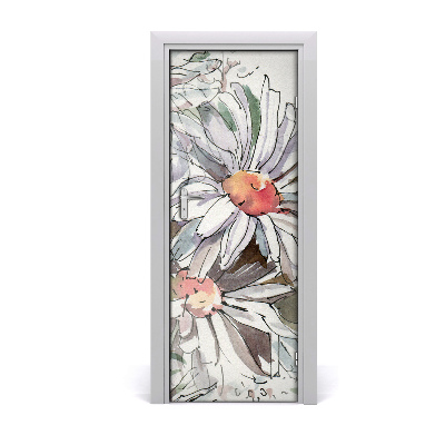 Fototapeta samolepiace na dvere Akvarelové sedmokrásky