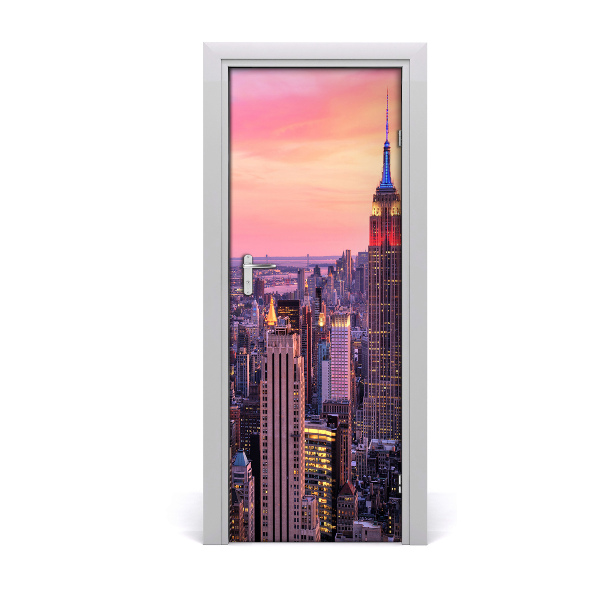 Fototapeta samolepiace na dvere New York Ružový západ slnka