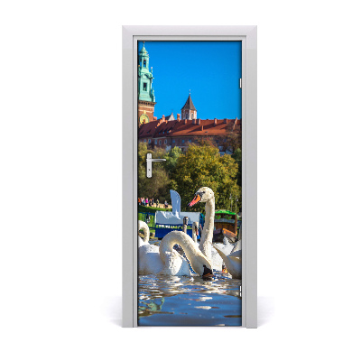 Fototapeta na dvere Krakov Poľsko Labute