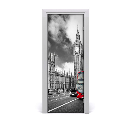 Fototapeta samolepiace na dvere Čiernobiely Big Ben