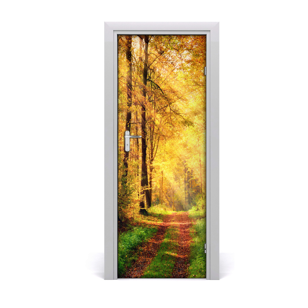 Fototapeta samolepiace na dvere Cesta v lese na jeseň