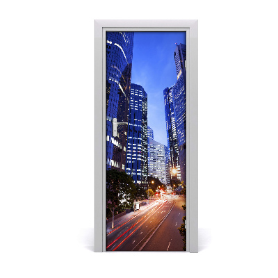 Fototapeta samolepiace na dvere Mrakodrapy v noci
