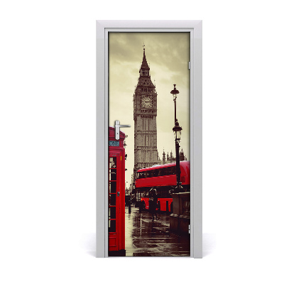 Fototapeta na dvere Big Ben Londýn autobus