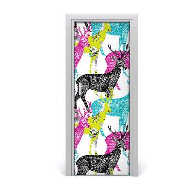 Fototapeta samolepiace na dvere Farebné jelene