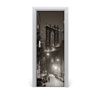 Fototapeta na dvere Manhattan New York čiernobiely