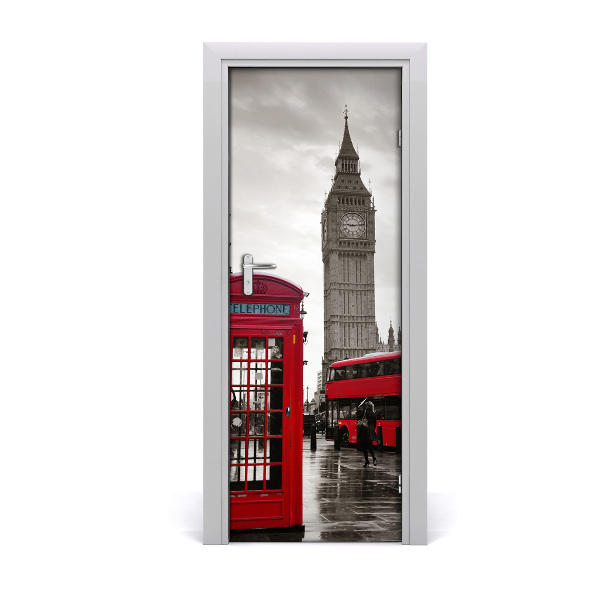 Fototapeta samolepiace na dvere Big Ben Londýn červený autobus
