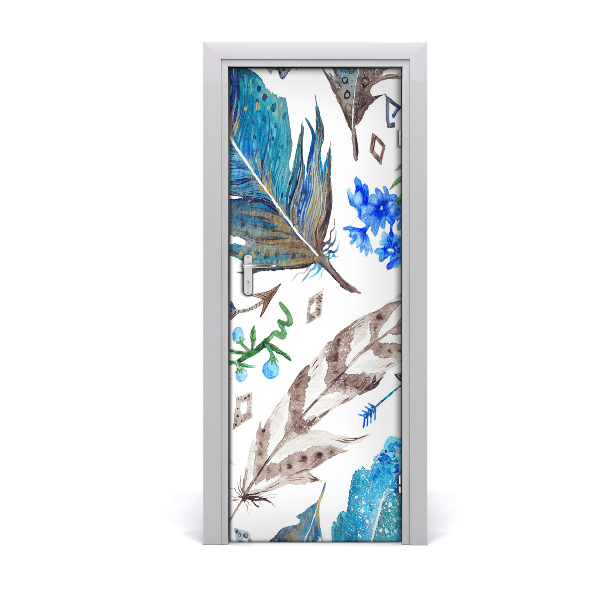 Fototapeta na dvere Perie a boho kvety