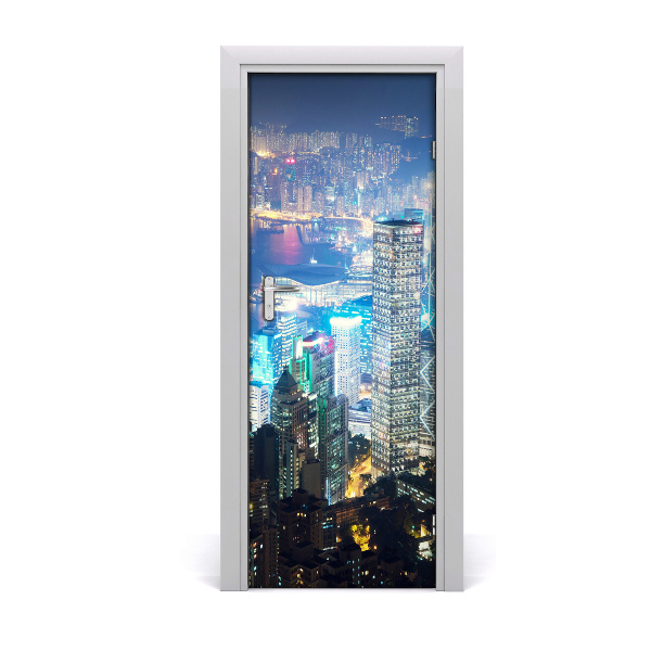 Fototapeta samolepiace na dvere Svetlá Hongkong v noci