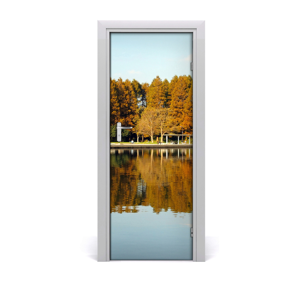 Fototapeta samolepiace na dvere Jazero v parku na jeseň