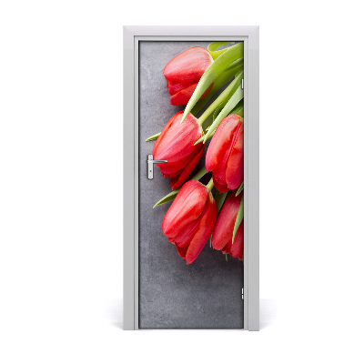 Fototapeta na dvere Červené tulipány