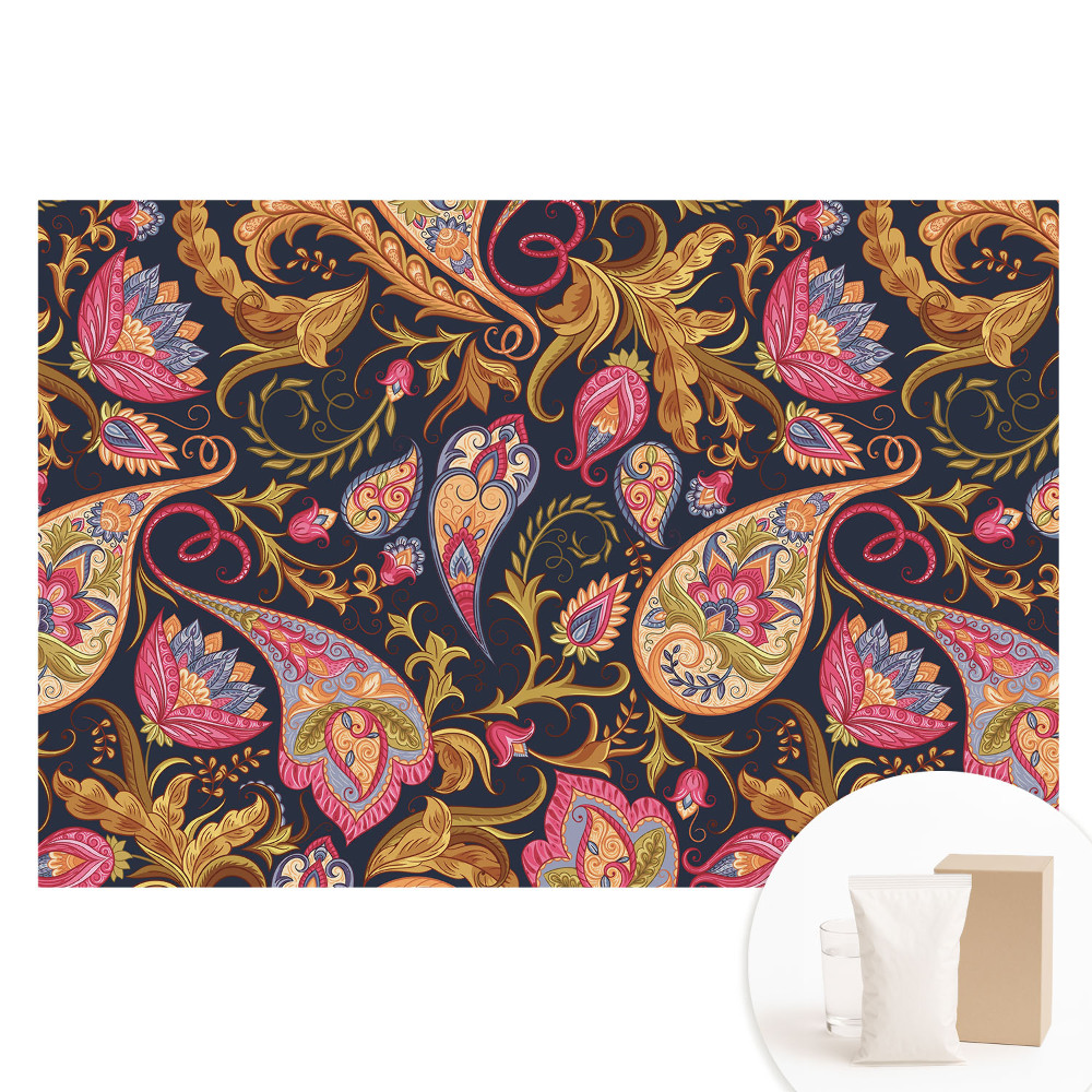 Netkaná tapeta s potlačou Farebný elegantný kvetinový vzor paisley