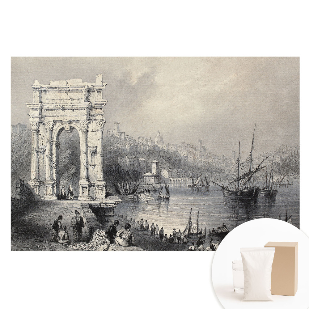 Vliesová fototapeta Historický prístav so starobylým oblúkom