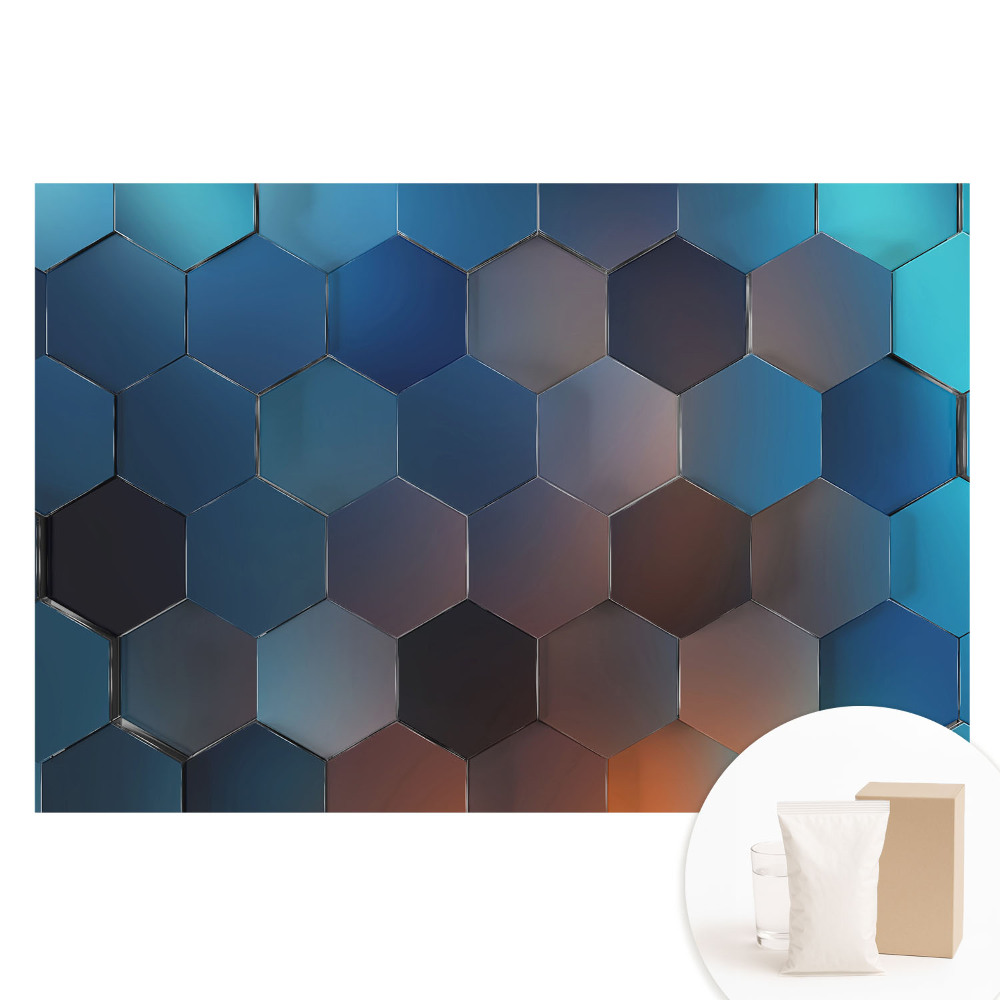 Fototapeta na netkanej textílii Geometrické modré šesťuholníky