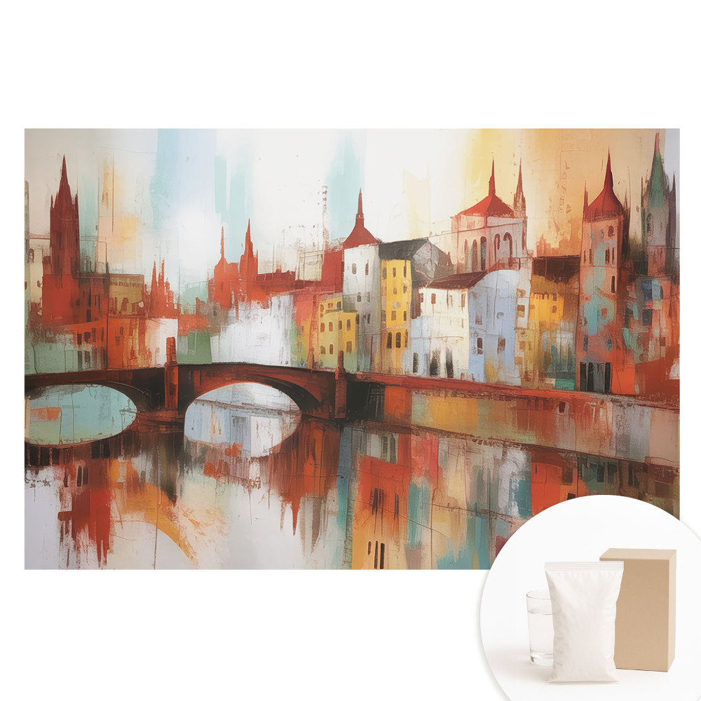 Fototapeta na netkanej textílii Farebná panoráma mesta