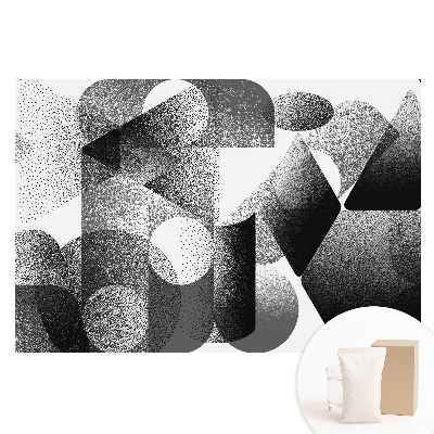Fototapeta s potlačou na netkanej textílii Abstraktné geometrické tvary čierne a sivé