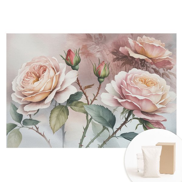 Netkaná fotografická tapeta Romantické kvety klasická elegancia jemnosť