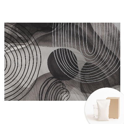 Veľkoplošná fototapeta na stenu s kontrastnými geometrickými čiarami v sivej farbe