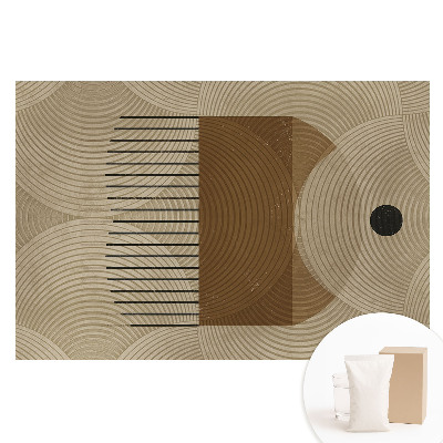 Fototapeta na vliese Geometrické kruhy a čiary v teplých odtieňoch