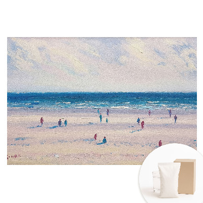 Netkaná tapeta Rozľahlá pláž pastelovej nostalgie