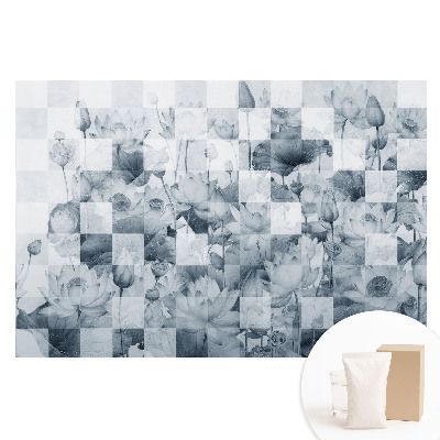Fototapeta s potlačou na netkanej textílii Moderné lotosové kvety v geometrickom štýle