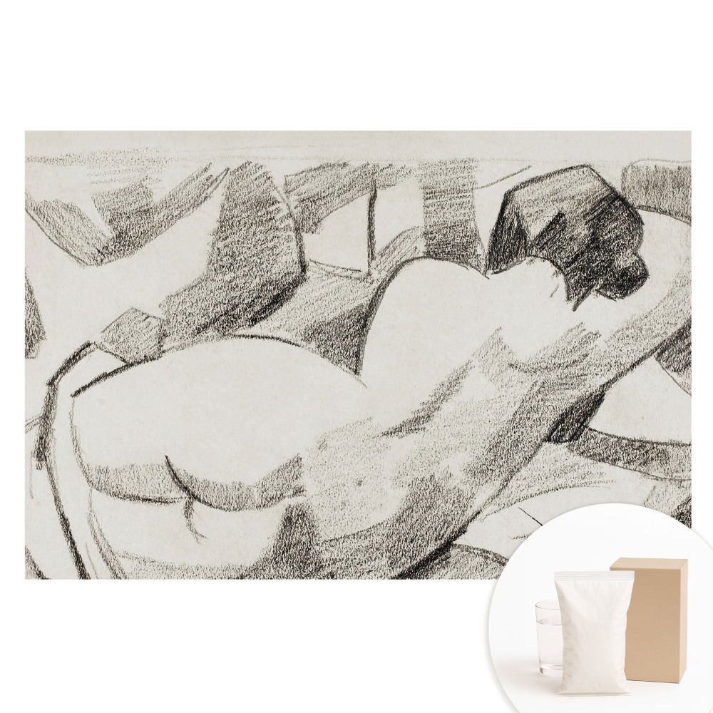 Veľkoplošná fototapeta na stenu Ležiaca postava, impresionistický štýl, pokojná atmosféra