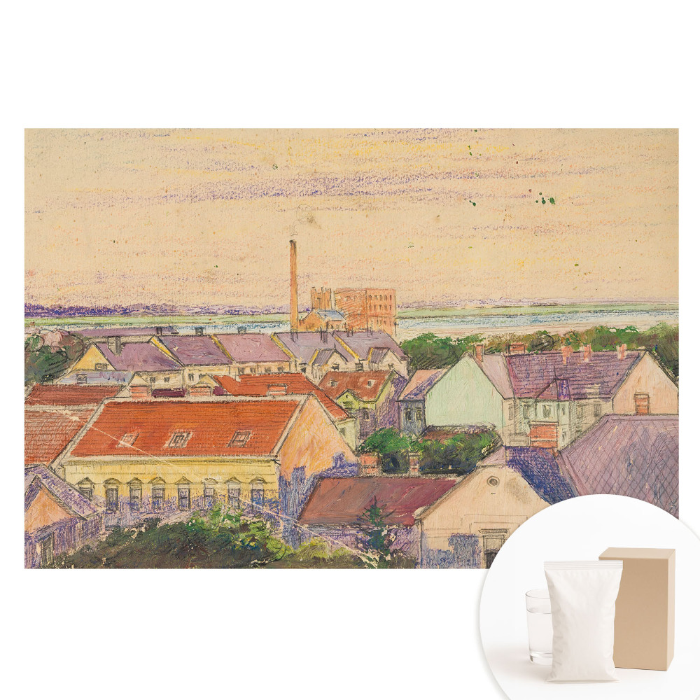 Veľkoplošná fototapeta na stenu Atmosférické mesto v pastelových farbách