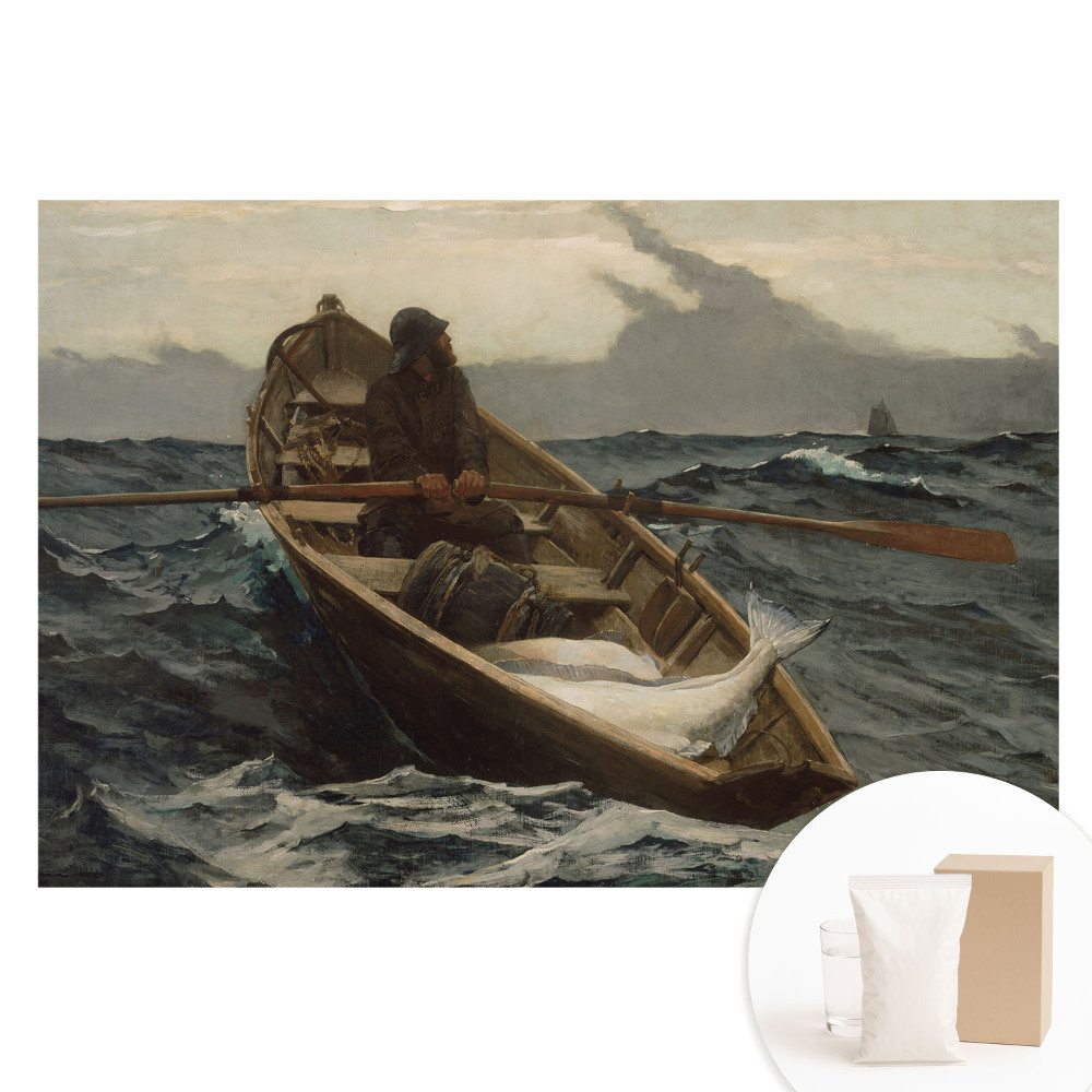 Fototapeta s potlačou na netkanej textílii Rybár loví ryby v rozbúrenom mori