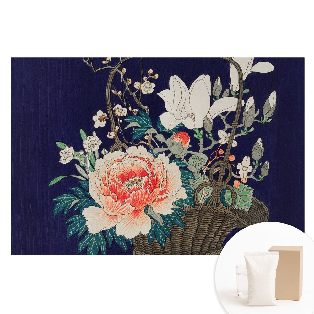 Veľkoplošná fototapeta na stenu Klasický kvetinový aranžmán v prútenom košíku