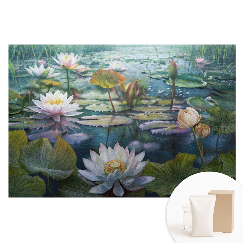 Fotografická tapeta na netkanej textílii Zrkadlové odrazy vodných kvetov