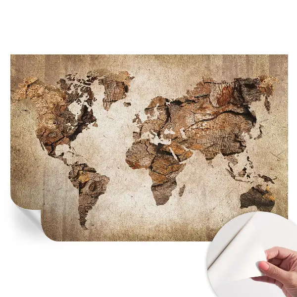Samolepiaca fototapeta Drevená mapa