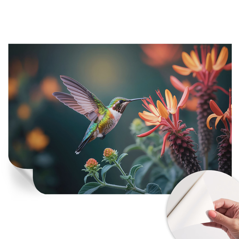 Samolepiaca fotografická tapeta Kvety kolibríka