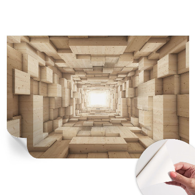 Samolepiaca tapeta do obývačky Drevený tunel