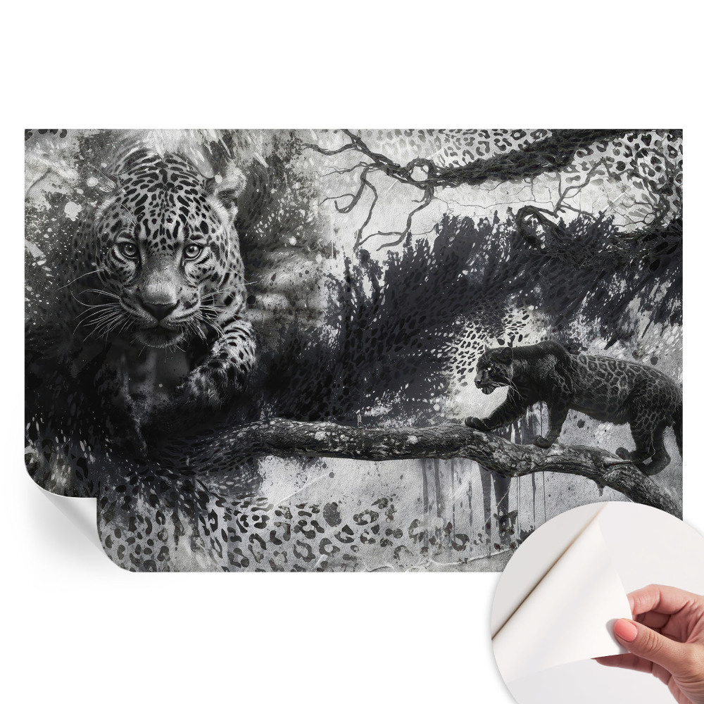Moderná fototapeta do obývačky s motívom abstraktných leopardov